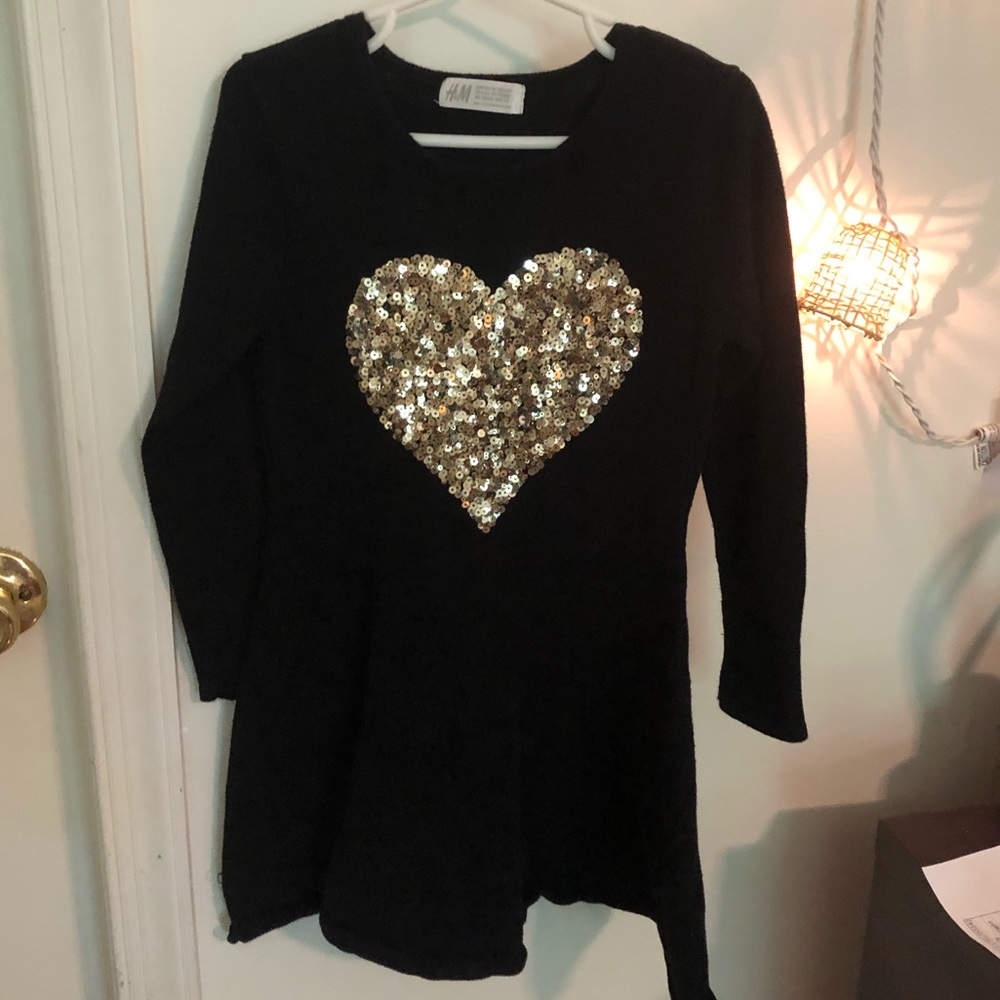 Girls size 4-6 black sweater dress